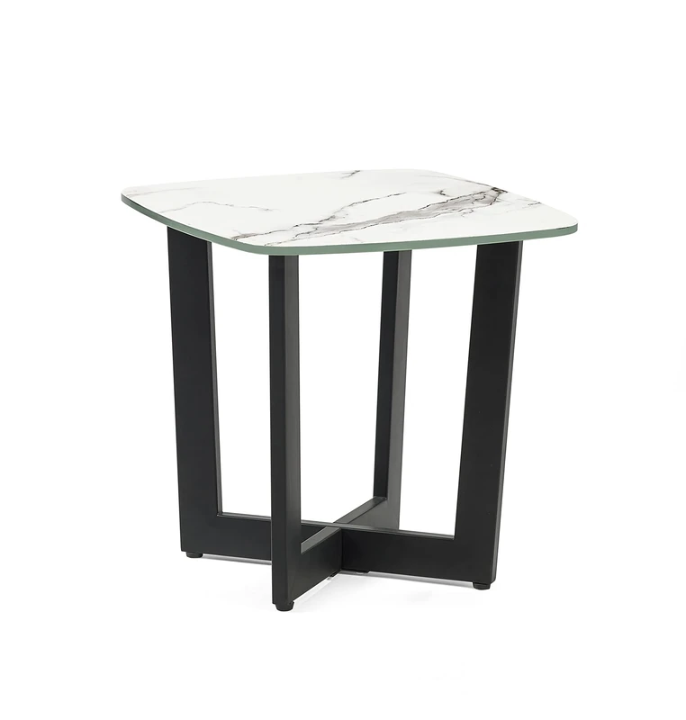 Julian Bowen Olympus Lamp Table, White Marble Effect