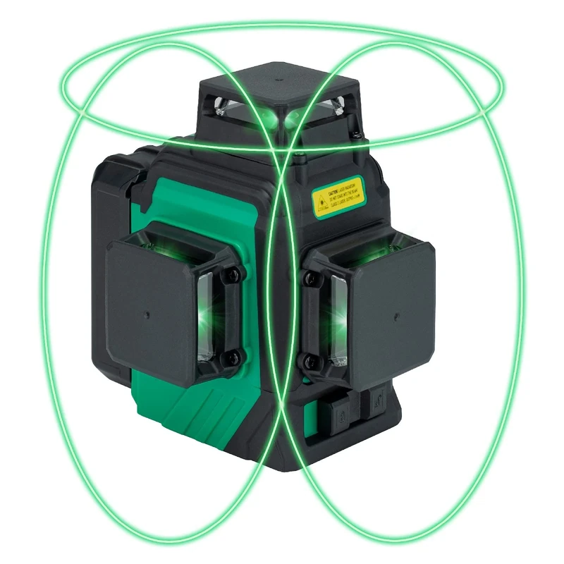 Goblin Tools 3DX-PG30A Green Beam 3D (Three-Dimensional) 3X 360° Multi-line Laser Level Kit, Self-Levelling Laser with Magnetic Mount, Rechargeable Lithium-ion Battery Pack, Target & Hard Carry Case