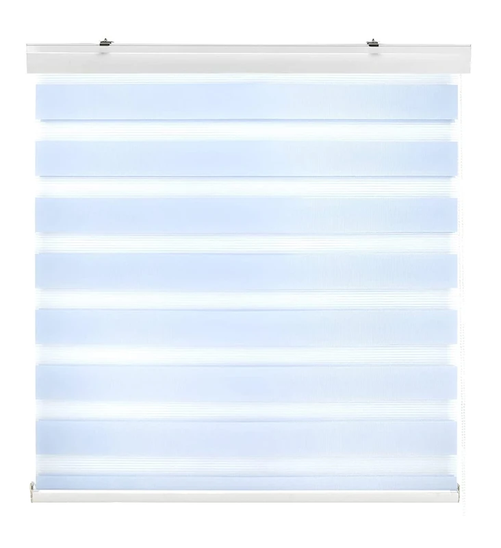 Estoralis | Sansa | Night and Day Roller Blind Modern Design | Double Fabric | Sky Blue | 145 x 255 cm (W/H) Fabric Size 142 x 250 cm | Blinds for Windows and Doors