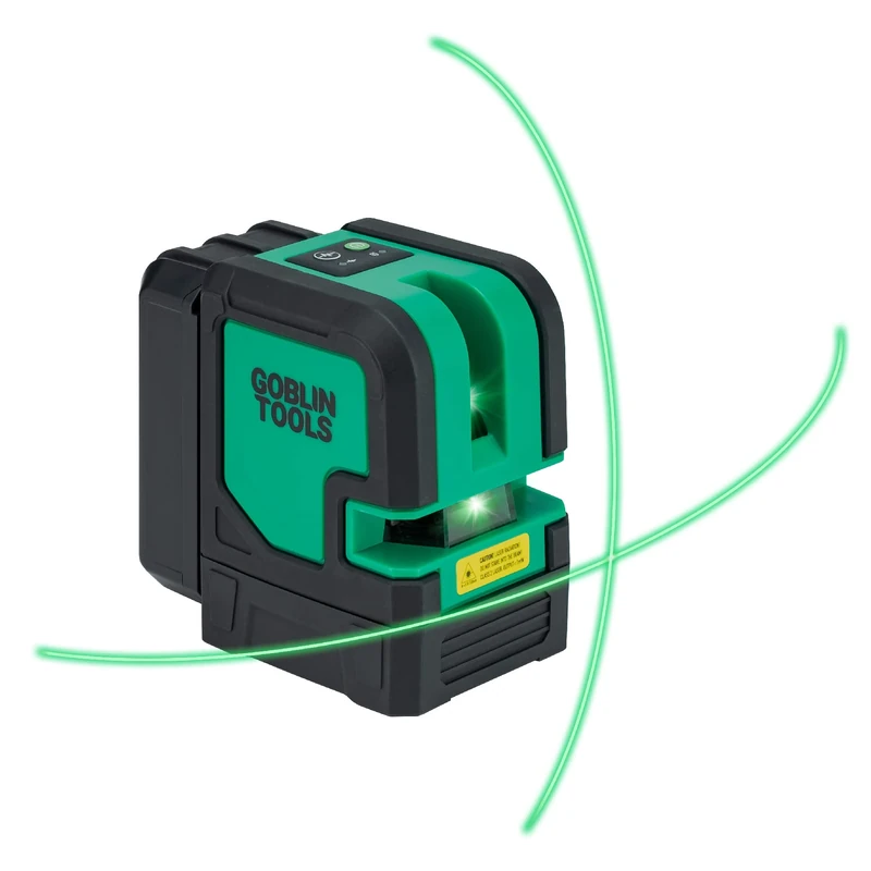 Goblin Tools CLX-PG22 Green Beam Horizontal & Vertical Crossline Laser Level Kit, Self-Levelling with Laser with with Magnetic Mount, Rechargeable Lithium-ion Battery Pack, Target & Hard Carry Case