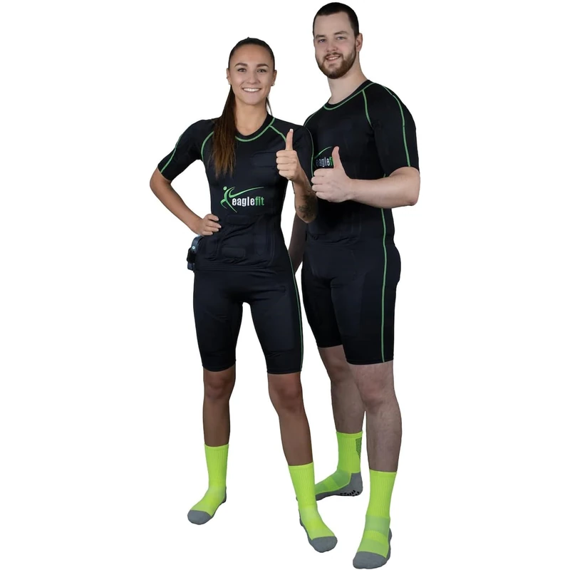 eaglefit - PRO EMS suit complete system with 24 electrodes for men & women (electric muscle stimulator) - Full body fitness training for at home - Electrical muscle stimulation incl. App 4XL