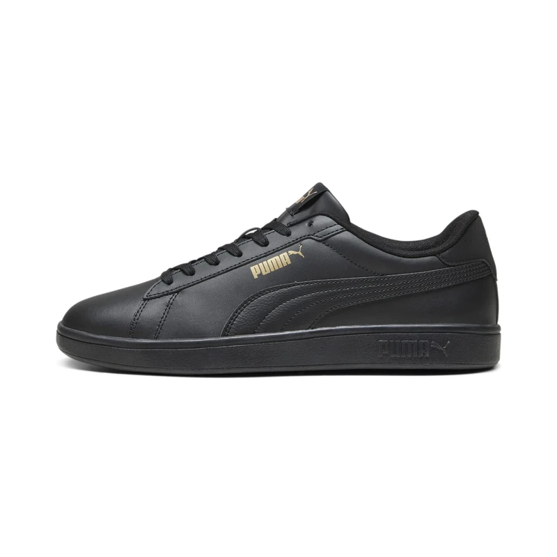 PUMA Unisex Smash 3.0 L Low Trainers Sports Shoes PUMA Black-PUMA Gold-PUMA Black 8.5