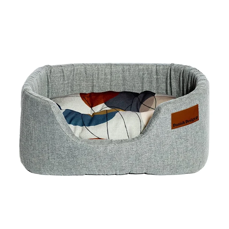 Danish Design Colour Block Hypoallergenic Silver Sustainable Lux Slumber Dog/Puppy Bed 30 Inch