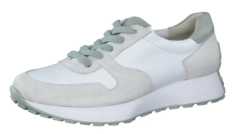 Paul Green Women Trainers 5238, Ladies Low-Tops Width: Regular (WMS),Low Shoe,Street Shoes,Leisure,Sporty,Weiß/Mint (Black),38.5 EU / 5.5 UK