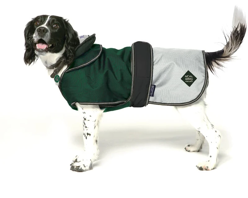 Danish Design Battersea Dogs Home Green 2 in 1 Summer and Winter Removable Lining Waterproof Windproof Dog/Puppy Coat 26 Inch 65 cm