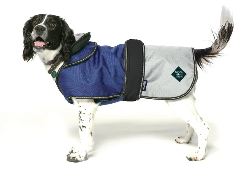 Danish Design Battersea Dogs Home Blue 2 in 1 Summer and Winter Removable Lining Waterproof Windproof Dog/Puppy Coat 18 Inch 45 cm