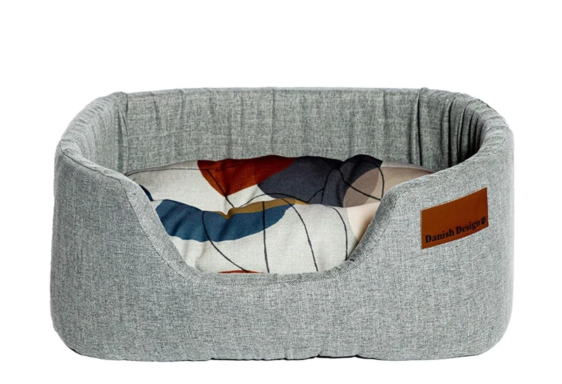 Danish Design Colour Block Hypoallergenic Silver Sustainable Lux Slumber Dog/Puppy Bed 35 Inch