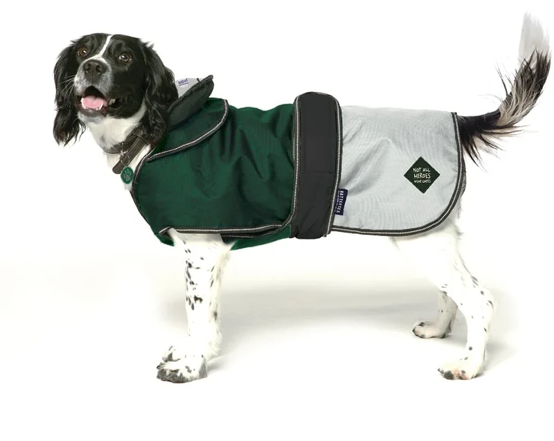 Danish Design Battersea Dogs Home Green 2 in 1 Summer and Winter Removable Lining Waterproof Windproof Dog/Puppy Coat 28 Inch 70 cm