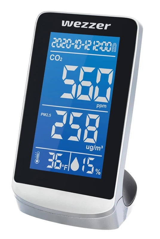 Levenhuk Wezzer Air PRO DM40 Compact Multi-functional Air Quality Monitor Station – CO₂ Monitor, Particle Analyzer, Thermometer, Hygrometer, Clock, Calendar