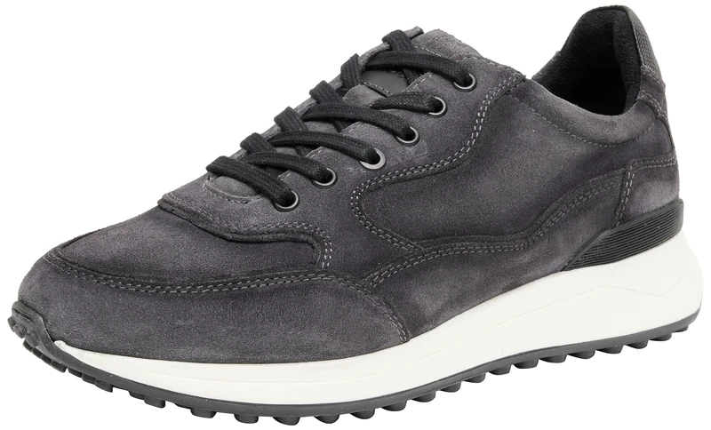 s.Oliver Men's Flat Leather Casual Trainers, Darkgray, 7 UK