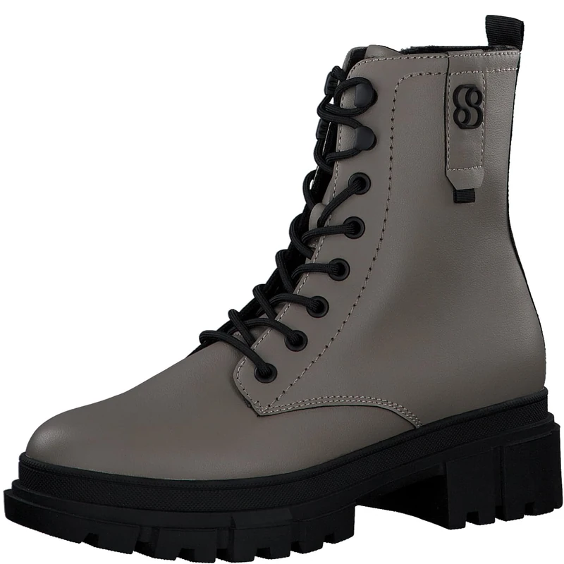 s.Oliver Women's Ankle Boots Without Heel Lace-Up Vegan, taupe, 5 UK