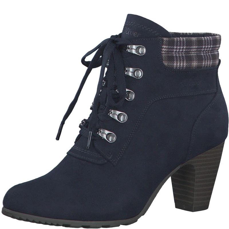 s.Oliver Women's Lace-Up Boots with Heel, Elegant, Comfortable, navy, 4.5 UK