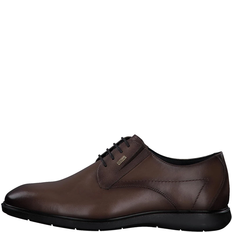 s.Oliver Mens Leather Oxford Dress Shoes, Cognac, 10 UK