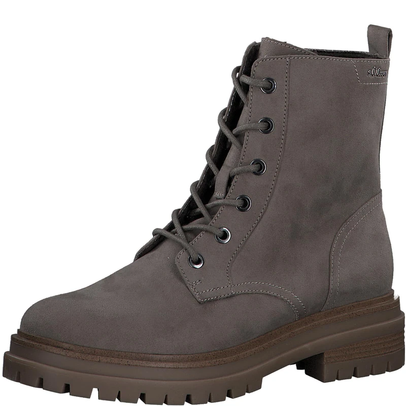 s.Oliver Women's Lace Up Winter Ankle Boots with Zip, taupe, 5 UK