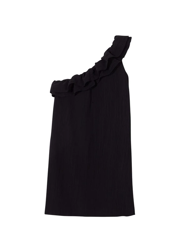 Gocco Women's Ruffle Dress, Black/White, S/M