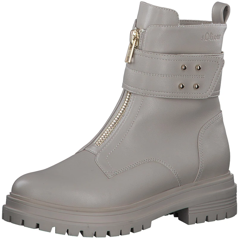 s.Oliver Womens Faux Leather Zipper Ankle Boots, ivory, 7 UK - Image 1