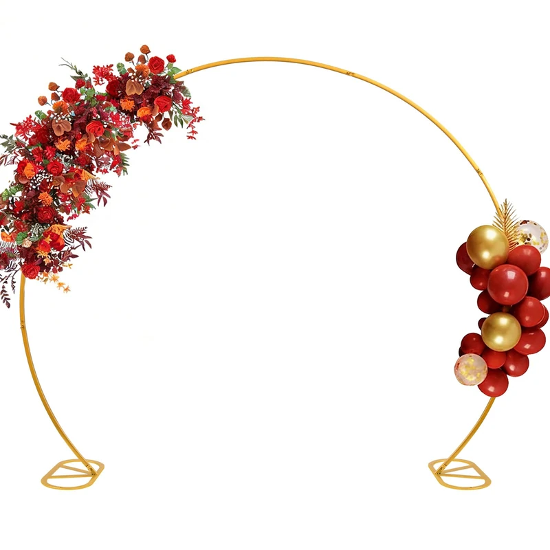 8ft Balloon Arch Stand,Round Backdrop Stand,Golden Circle Wedding Arch Frame for Wedding,Valentine's Day,Birthday,Party,Friends Gathering,Christmas,Garden Decoration - Image 1