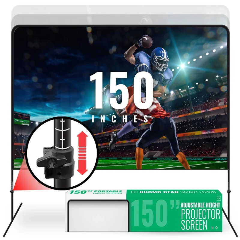 Projector Screen 150 Inch with Adjustable Stand Portable Projector Screen Outdoor Indoor Portable Home Theater Screen 150 Inch
