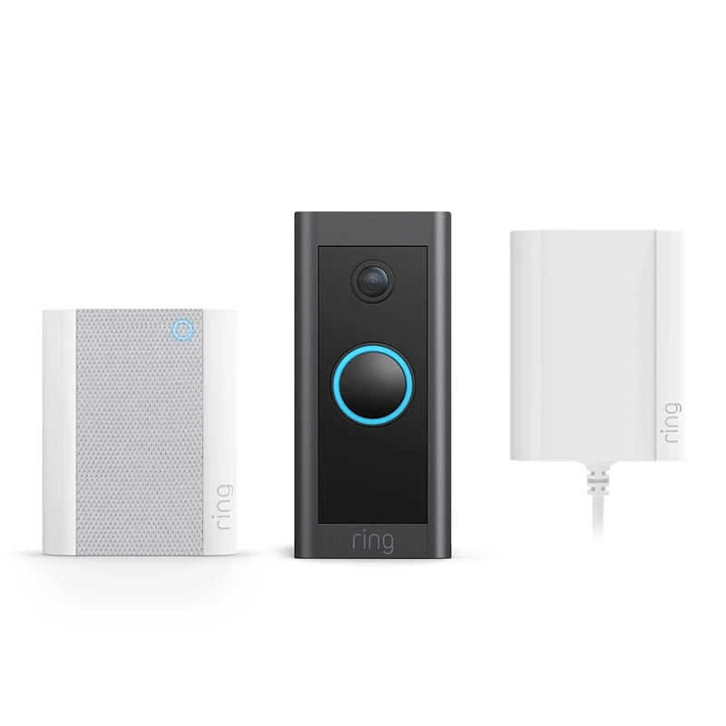 Ring Video Doorbell Wired + Plug-In Adaptor and Chime | Doorbell camera with 1080p HD Video, Two-Way Talk, Advanced Motion Detection, plug-in power | 30-day free trial of Ring Home