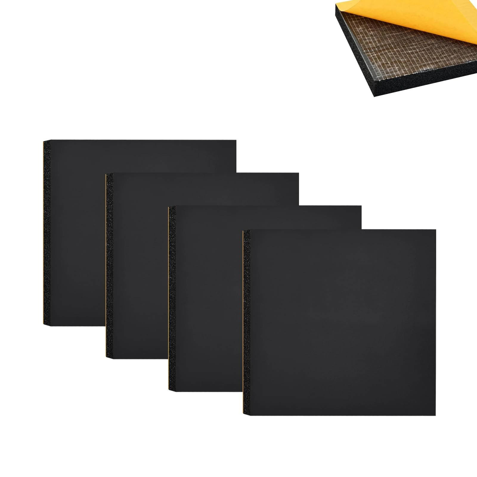 4Pcs Foam Sheets Self Adhesive- 10mm Thick- 150mm x150mm,Floor Protector Pads,Furniture Pads Non-Slip,Thick Closed Cell Foam Neoprene Rubber Sheets Pads Insulation Anti Vibratio