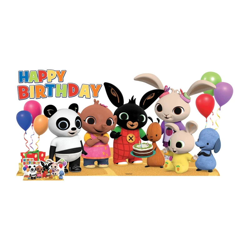 SC4117 Bing Birthday Party Large Group Cardboard Cutout with Sula, Flop and Friends: Great for parties, decorations, and gifts - Image 1