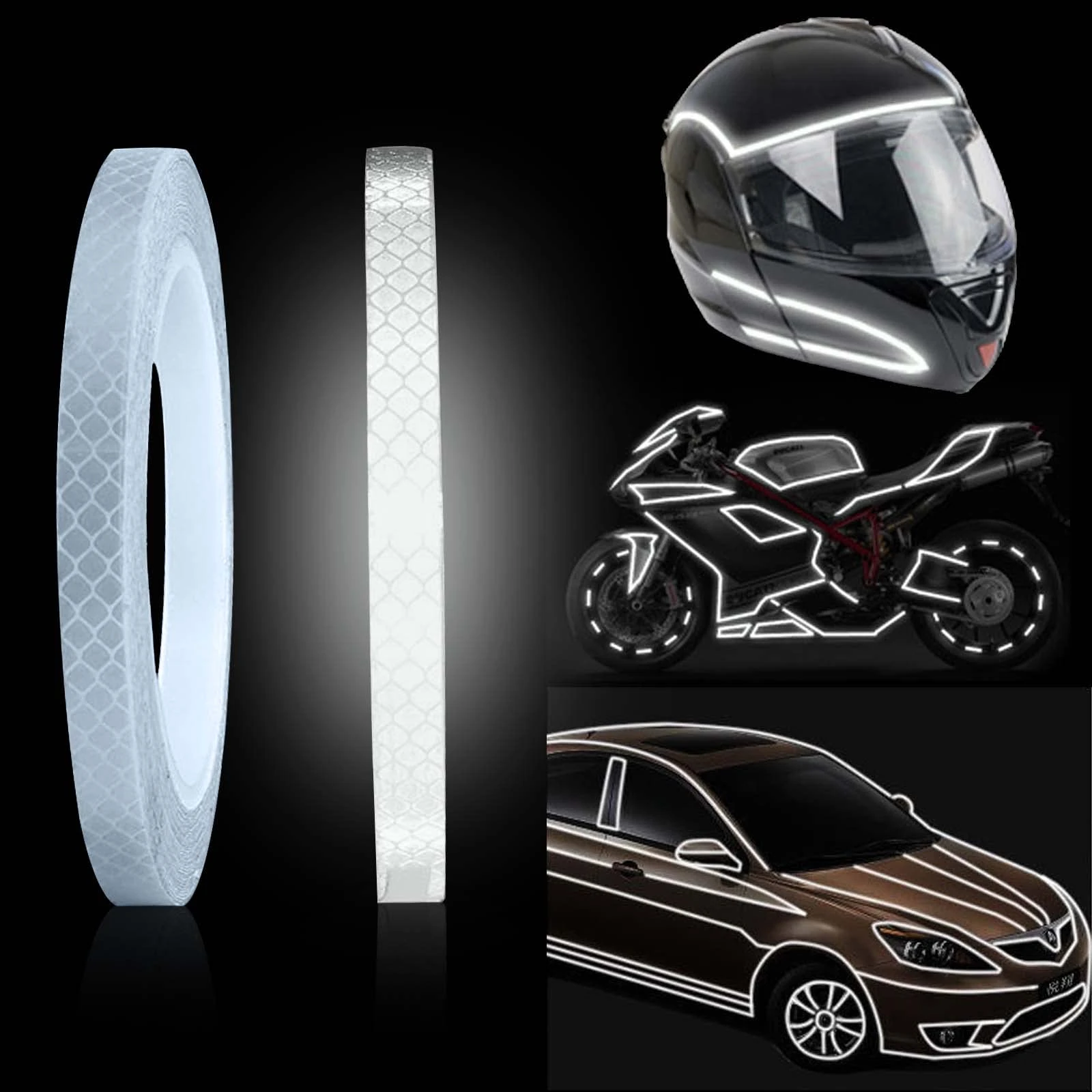 ZZLBZN Reflective Tape, Reflective Stickers Reflective Waterproof Tape Security Marking, Self Adhesive Reflective Safety Warning Tape for Vehicles Outdoor Clothing Bikes Helmets