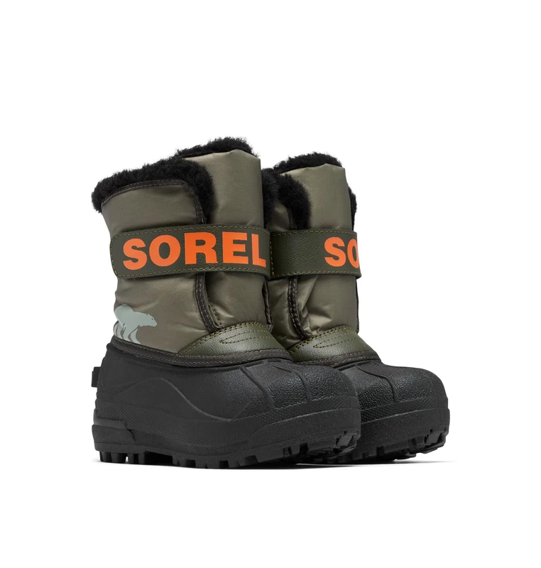 Sorel Unisex Kids Kids Snow Commander Winter Boots, Green Stone Green X Alpine Tundra Children, 11.5 UK