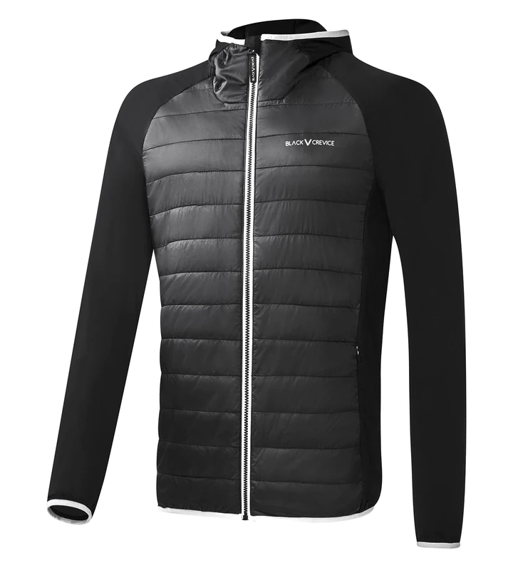 Black Crevice Men's Herren Wattierte Hybrid Jacke Jacket, XL