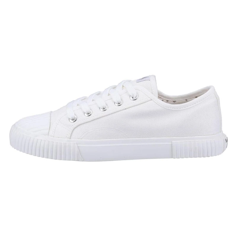 Hush Puppies Women's Brooke Canvas Trainers, White, 8