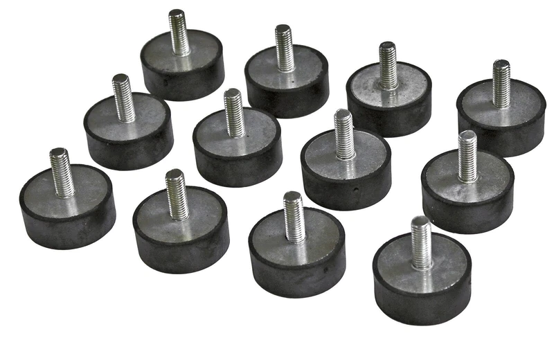 CLAS Equipements CO1160 12 x Round Adjustable Rubber Pads for Lifting Table 48mm