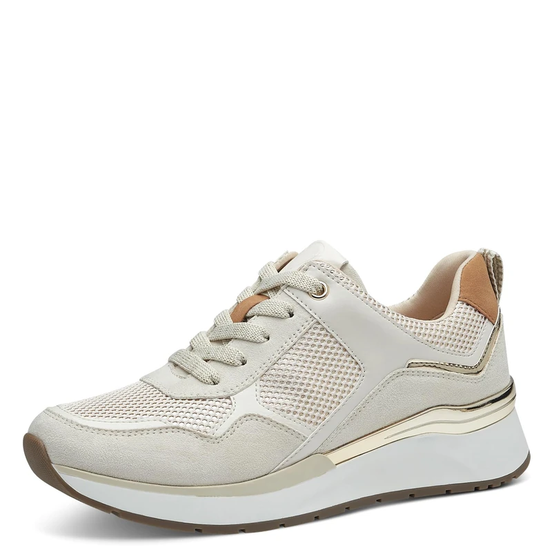 MARCO TOZZI Women's 2-23725-41 Sneaker, Cream Comb, 4