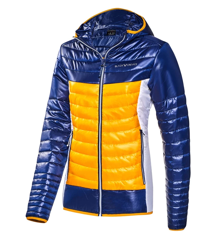 Black Crevice Women's Damen Isolationsjacke Jacket, Blau/Gold, 44