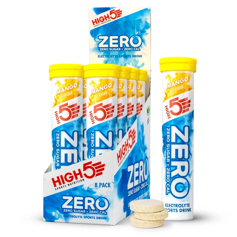 HIGH5 ZERO Electrolyte Tablet - Hydration Tablets Enhanced with Vitamin C - 0 Calories & Sugar Free - Boost Hydration, Performance & Wellness - Mango, 160 Tablets (20x, Pack of 8)