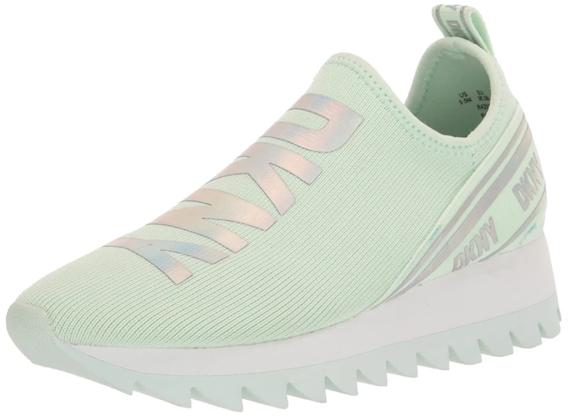 DKNY Women's Abbi Knit Slip On Trainers, Seafoam, 5 UK