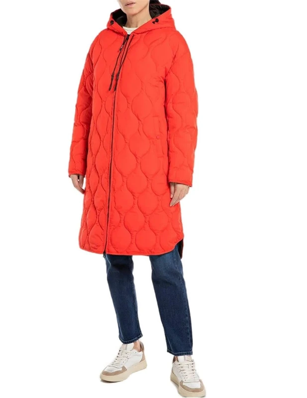 REPLAY Adult W7801 Fine Dull Poly Coat, Red Fire 254, S