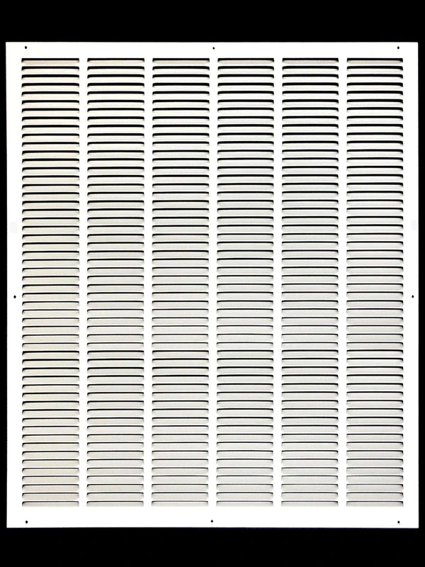 HVAC Premium 32'' x 34'' [Duct Opening] Flat Stamped Steel Return Air Grille - Sidewall and Ceiling - HVAC Vent Duct Cover - White [Outer Dimensions: 33.75''w X 35.75''h]