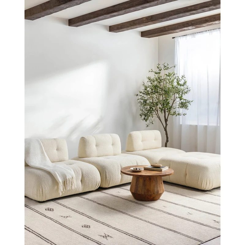 Livabliss x Becki Owens Rivi Vintage Rug - Area Rugs for Living Room 160x213 cm, Bedroom - Scandi Neutral Rugs, Traditional Patterned Boho Style, Natural Easy Care Pile - Large Rug, Ivory, Brown