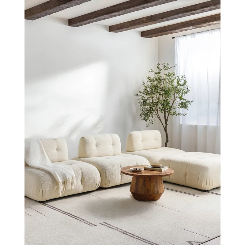 Livabliss x Becki Owens Rivi Vintage Rug - Area Rugs for Living Room 160x213 cm, Bedroom - Scandi Neutral Rugs, Traditional Patterned Boho Style, Natural Easy Care Pile - Large Rug, Cream and Grey