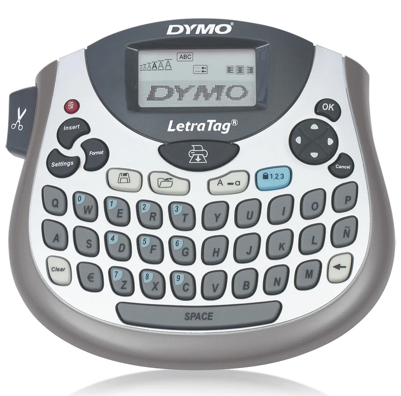 Dymo LetraTag LT-100T Label Maker Portable Label Printer With QWERTY Keyboard Silver Ideal For The Office Or At Home