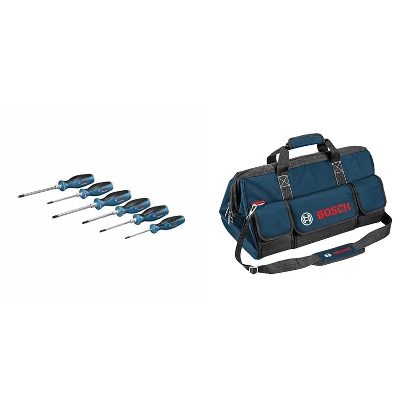 Bosch Professional Six-Part Screwdriver Set + Toolbag, Size L