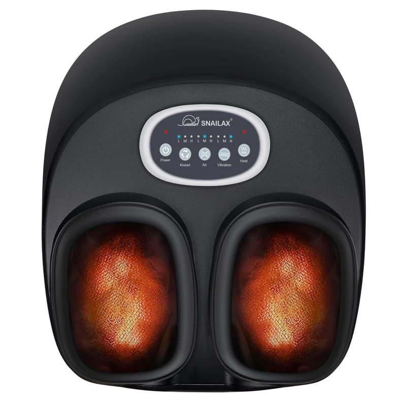 Snailax Shiatsu Foot Massager with Heat, Compression, Vibration, Deep Kneading Foot Massager, Electric Feet Massager for Neuropathy Pain,Gifts for Women,Men