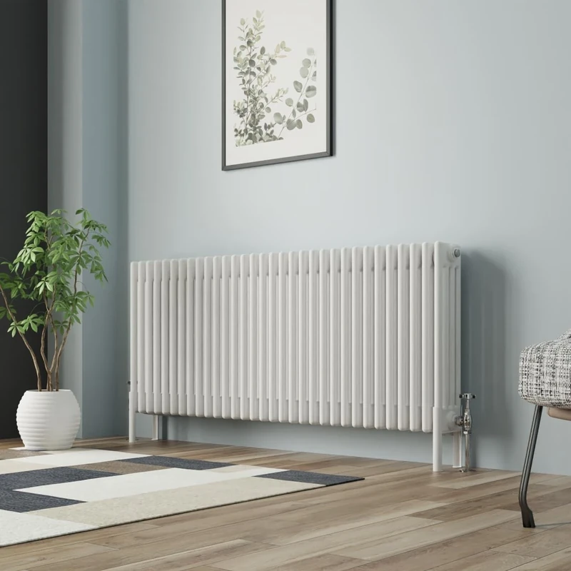 NRG Traditional Cast Iron Radiator Four Column 600x1460mm Gloss White Interior Designer Bathroom Radiators