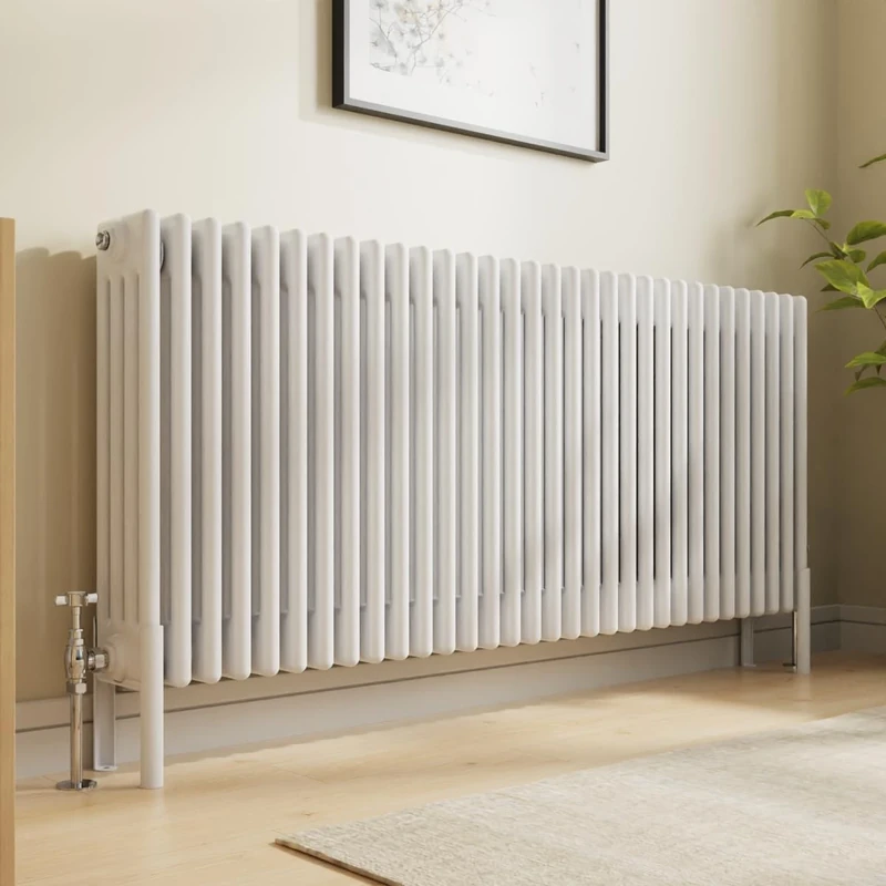 NRG Traditional 4 Column Horizontal Radiator 600x1460mm Gloss White Central Heating Radiators - Image 1