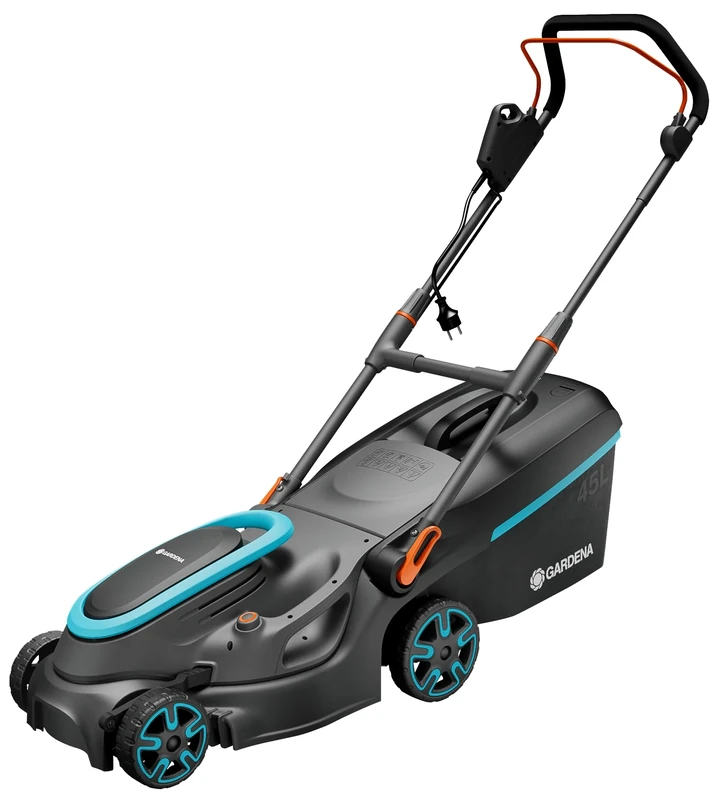 Gardena electric lawn mower PowerMax 37/1800 G2: mower up to 500 m², 1800 W power, 37 cm cutting width, 45 l catch volume, 35 to 65 mm cutting height, ErgoTec Plus handle, foldable, UK plug (14637-20)