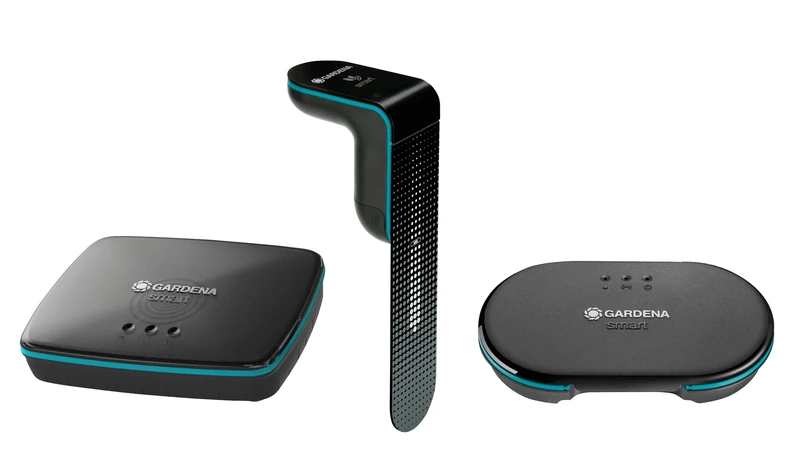 Gardena smart Irrigation Control Sensor Set: irrigation control for up to 6 valves (24 V), incl. smart sensor/smart gateway, controllable with smart app, UK plug (19210-20)