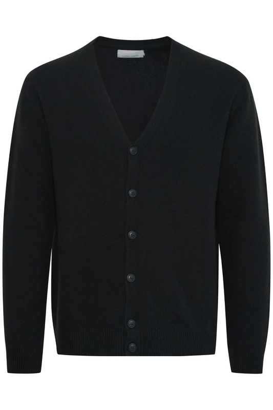CASUAL FRIDAY CFKarl Men's Cardigan with V-Neck Button Placket Lambswool Regular Fit, Dark Navy (194013), M