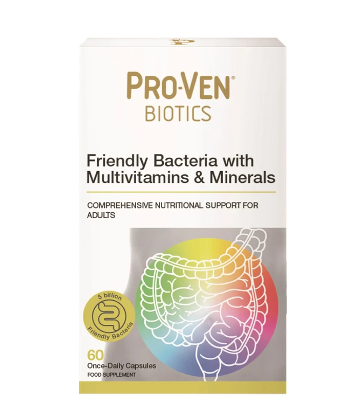 Pro-Ven Biotics for Adults | Gut Health & Immune System Support | 5 Billion CFU & Multivitamin Supplement for Men & Women | Reduces Bloating & IBS | 60 Capsules