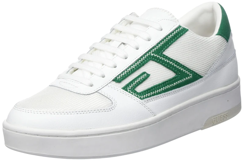 Guess Men's Silea Trainers, White Green, 8 UK - Image 1