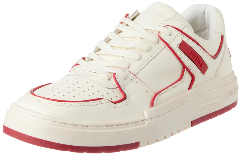 Guess Men's One Hundred Sneakers, White red, 10 UK