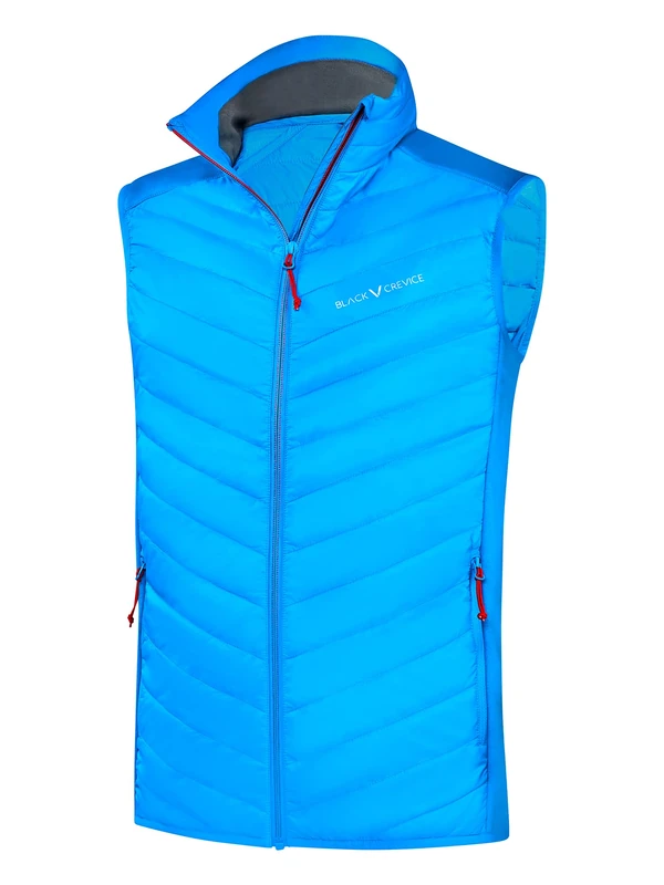 Black Crevice Men's Sleeveless Vest, Light Blue/red, XXL